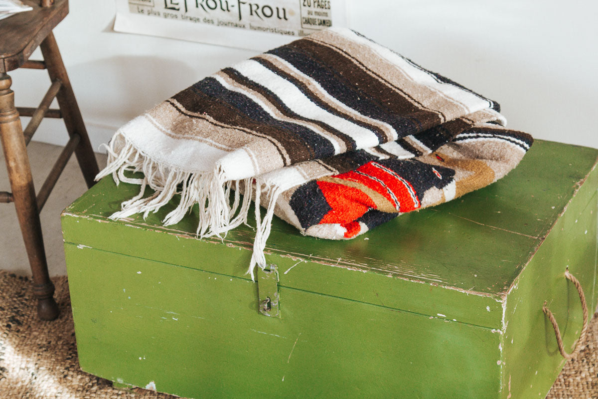 vintage boho wooden toy chest trunk