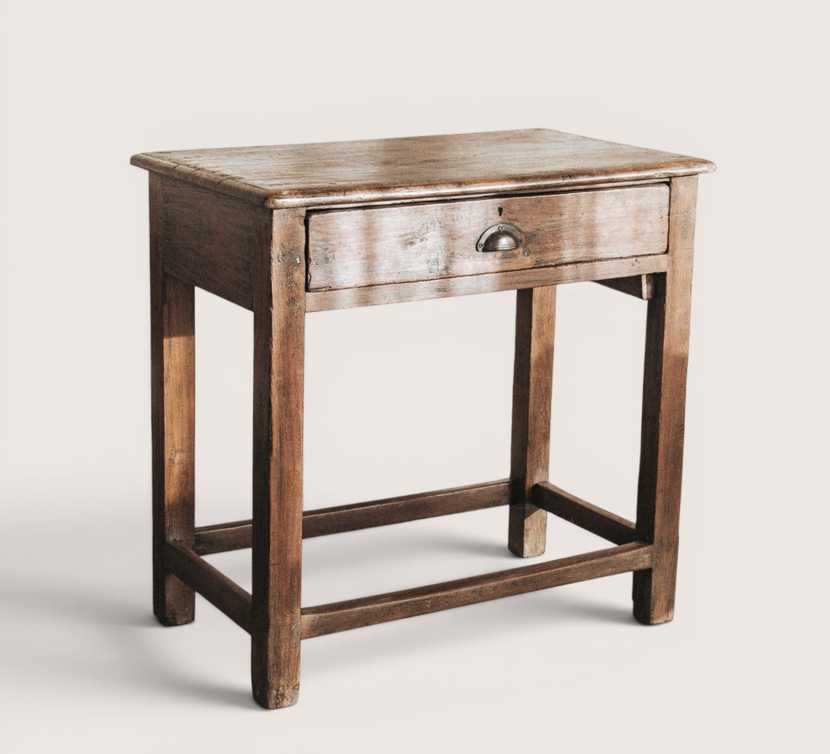 vintage boho reclaimed bohemian rustic wooden hall console sidetable with drawer