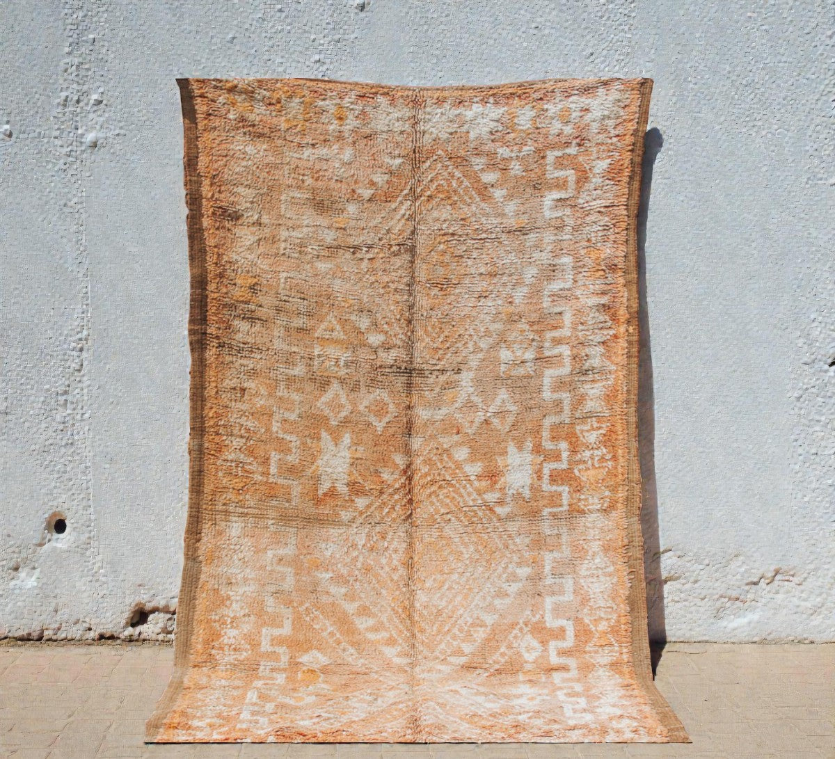 vintage boho moroccan earthy toned wool boujaad rug