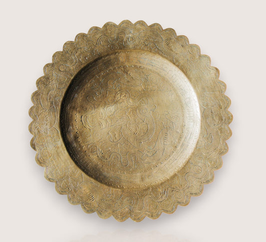 Large Vintage Brass Tray