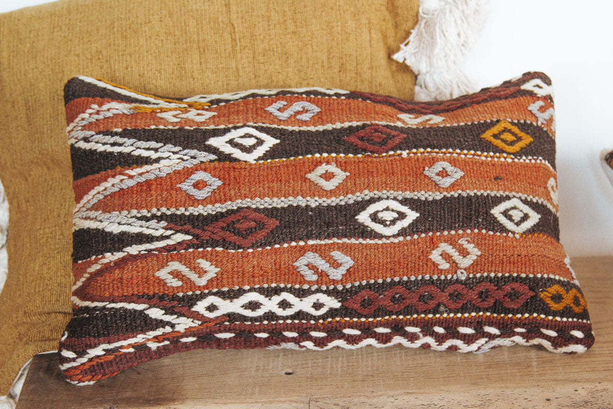 vintage boho wool kilim turkish cushion throw pillow