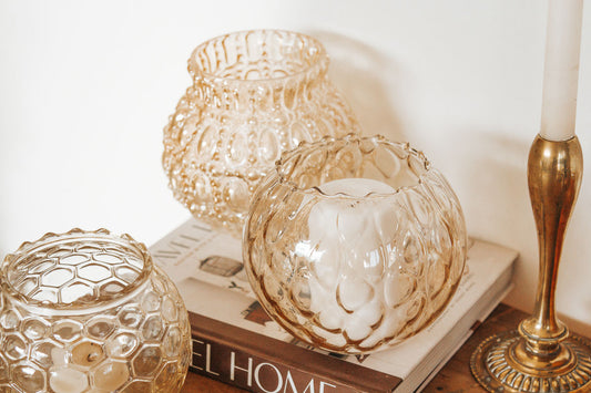 Vintage Glass Candle Holder