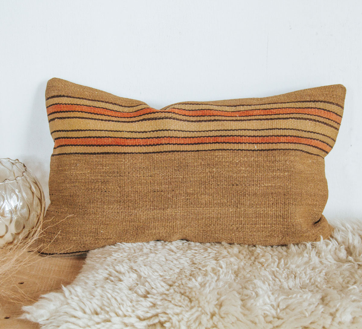 vintage boho turkish kilim wool sofa cushion pillow