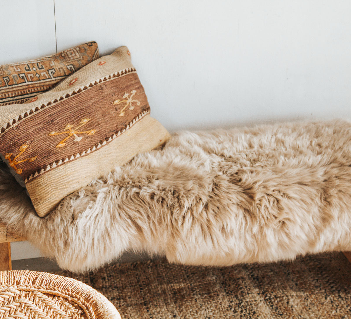 boho fibre by auskin thick luxurious nappa colour sheespkin throw rug