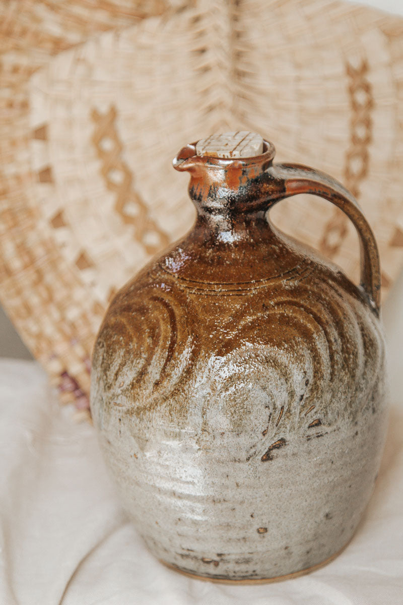 vintage boho preloved rustic studio pottery jug vase